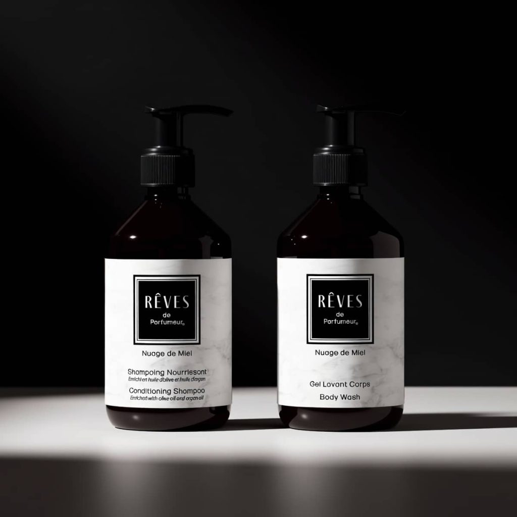 Produits d'accueil de la collection Rêves de Parfumeur "Nuage de Miel"