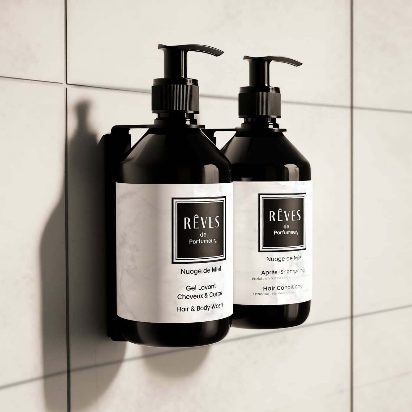 Cosmétiques rechargeables Rêves de Parfumeur pour les hôtels de luxe et de charme, clubs de sport et autres établissements pour un accueil mémorable.